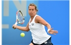 BIRMINGHAM, ENGLAND - JUNE 15:  Barbora Zahlavova Strycova of Czech Republic in action during the Singles Final during Day Seven of the Aegon Classic at Edgbaston Priory Club on June 15, 2014 in Birmingham, England.  (Photo by Tom Dulat/Getty Images)